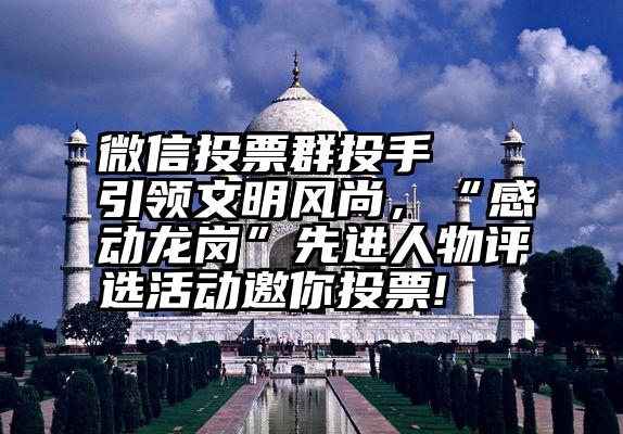 微信投票群投手   引领文明风尚，“感动龙岗”先进人物评选活动邀你投票!