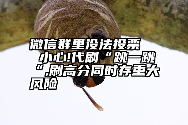 微信群里没法投票   小心!代刷“跳一跳“,刷高分同时存重大风险
